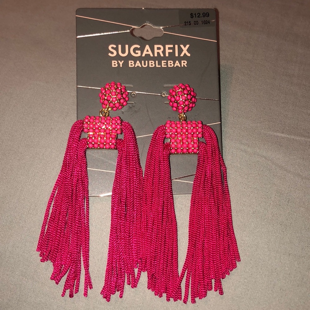 🛍 Pink Tassel Earrings sugarfix baublebar